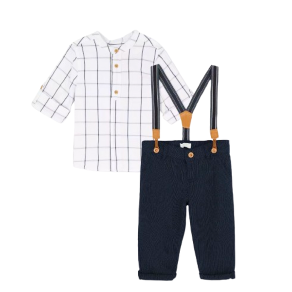 Blue Dungaree And Polo Shirt Outfit