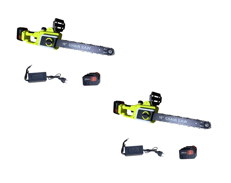 16-Inch Brushless Cordless Handheld Chainsaw with Two Batteries - 2 Pack