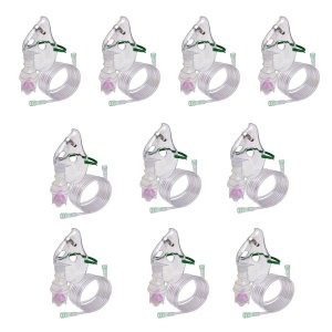 Nebulizer Mask With Chamber, Tubing &amp; Elasticated Straps - Adult - 10 Pack