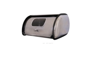 Vintage Stainless Steel Double Loaf Bread Bin with Window