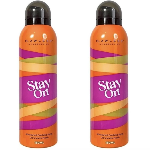 2 X 150ml Flawless Ivy Stay On - Ultra Matte Waterproof Finishing Spray