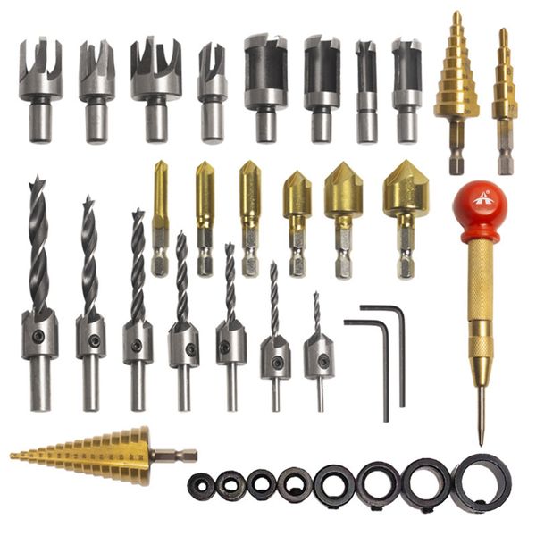 ALANES 35-In-1 Professional Drill Bit Set for DIY Woodworking Metalworking