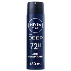 NIVEA MEN DEEP Darkwood Anti-perspirant Deo Spray 72h Black Carbon, 150ml
