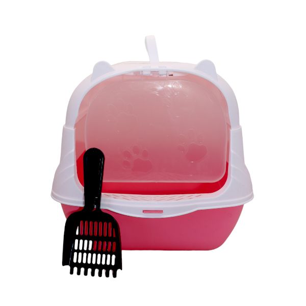 Enclosed Cat Litter Box - Pet Toilet With Cover And Scoop