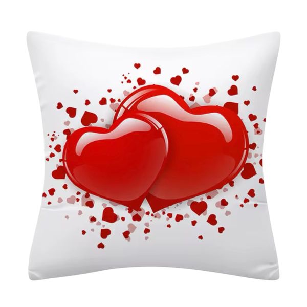 Two Hearts Plush Luxury Continental Scatter Cushion Cover 60cm by 60cm