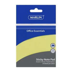 Marlin - Sticky Note Pad 100 Sheets Pastel Colours (Pack Of 12)