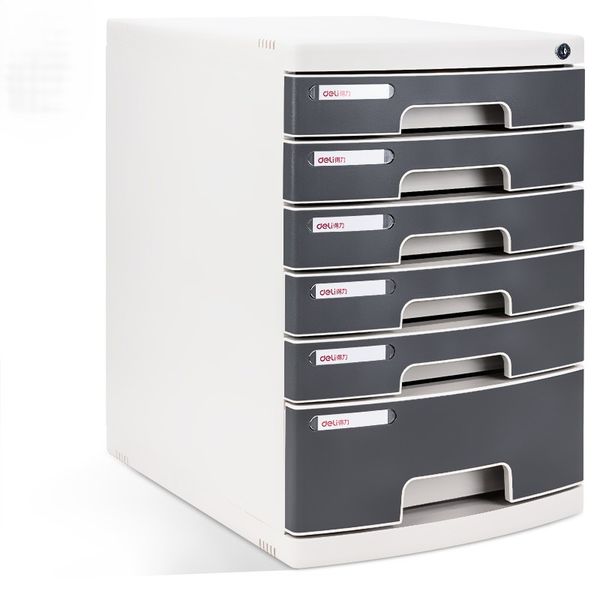 Lockable File Cabinet with 6 Drawers - Grey (8876)