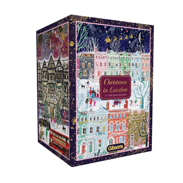 Gibsons - Christmas in London - 3 x 500 Piece Jigsaw Puzzles