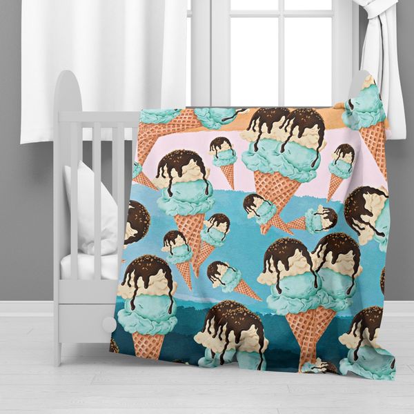 Chocolate Ice Cream Minky Blanket