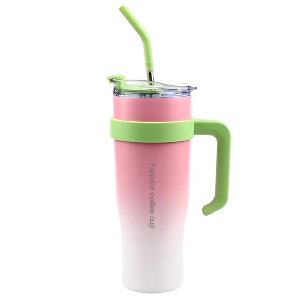 Tumbler with Straw Lid Handle Coffee Mug Water Bottle