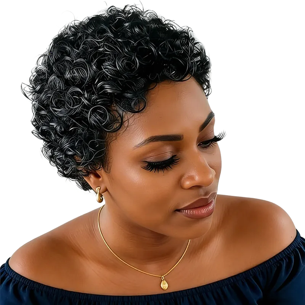 VSP Brazilian African Curly Short Pixie Cut Wig-Wear&amp; Go Glueless Daily Wig