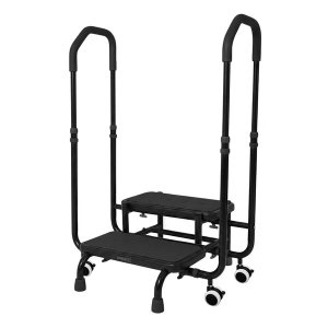 MIkaco Elderly &amp; Kids Safety Step Stool w/ Handrails&amp;Locking Swivel Casters