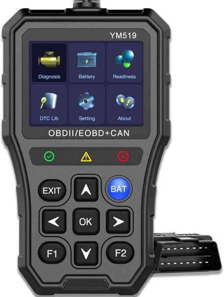 OBD2 Scanner with Battery Tester - Check Engine Light &amp; Emissions Readiness