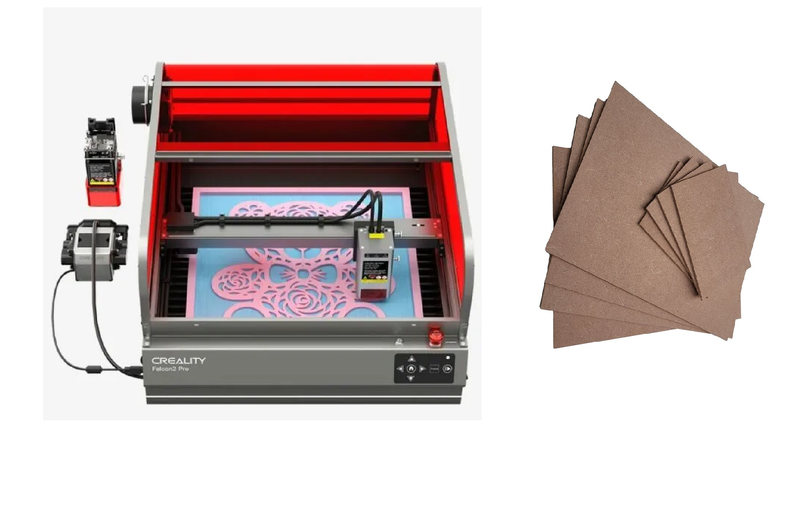 Creality CR Falcon2 22W Pro 3D Laser Engraver with Air Assist &amp; MDF Sheets