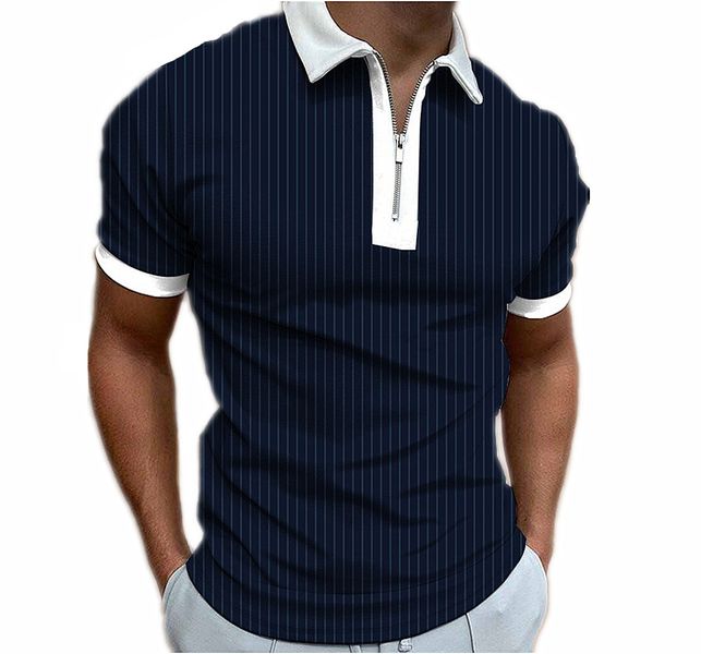 Golf Shirt Collared T Shirts For Men Stretch Fit Polo Shirts - Black/White
