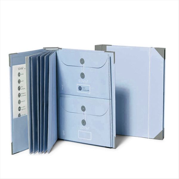 Expanding Folder With Notebook Storage Bag For Office/School Blue