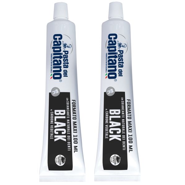 Pasta del Capitano BLACK Charcoal Whitener Toothpaste 100ml (2 pack)