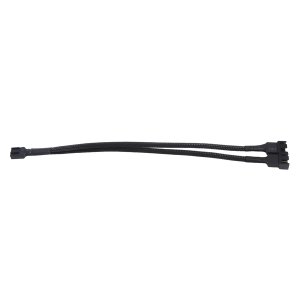 1 to 2 Way Braided Cable Y Splitter 3/4 Pin PWM PC Fan Adapter
