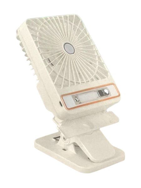 CTDW Rechargeable Desk Clamp Fan With Light FU-022- White &amp; Blue