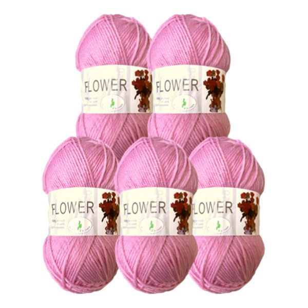 Double Knitting Polyester Yarn 100g (Pack of 5) Strawberry Milkshake