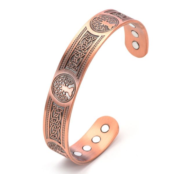 12X Strength Wide Pure Copper Magnetic Bracelet for Men