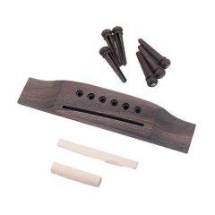 Acoustic Ebony Bridge End Pins w/Bone Saddle &amp; Nut