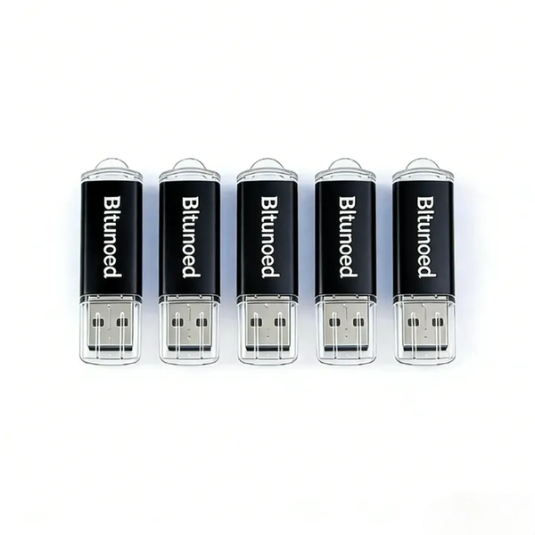 Bltunoed USB Flash Drive | Black Metal Plug-and-Play Memory Stick
