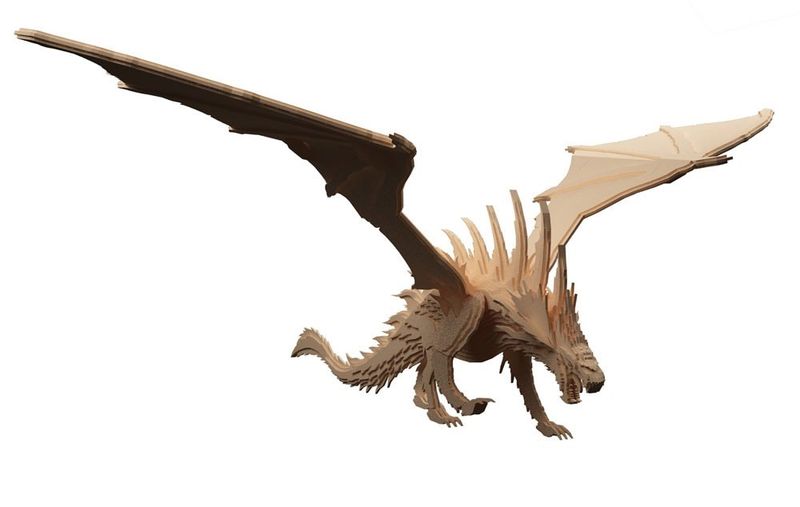 Dragon 3D Puzzle Wooden 3D Model