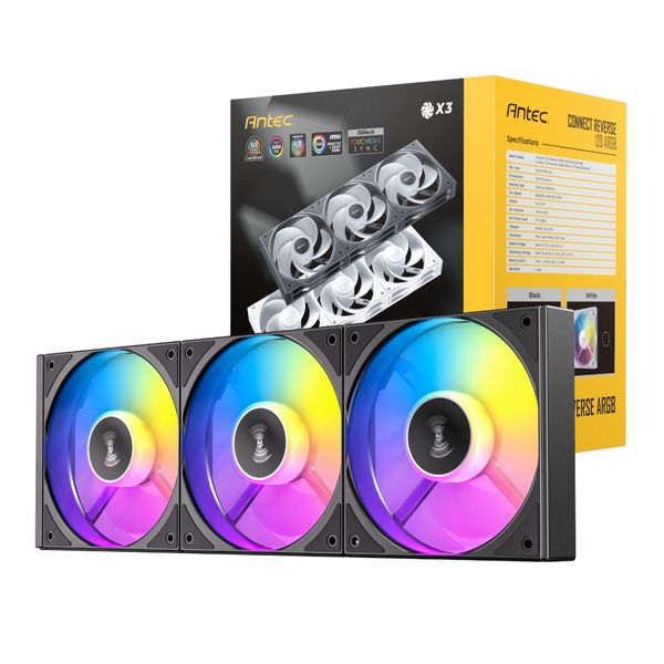 Antec Connect 120 Reverse ARGB PWM Fan 3-Pack - White