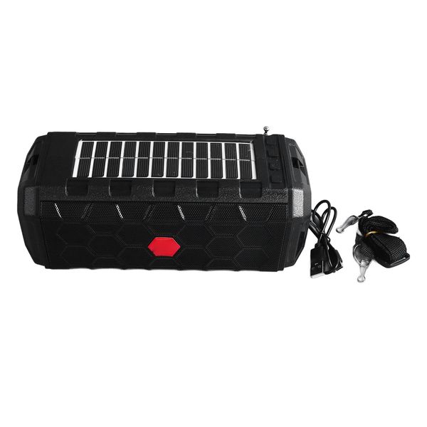 Solar Bluetooth Speaker Panel 1200mAh Bright Flashlight Radio Function