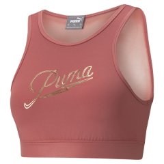 Puma Women's Moto Top Q4 Training Sports Bra - Mauvewood/Motto