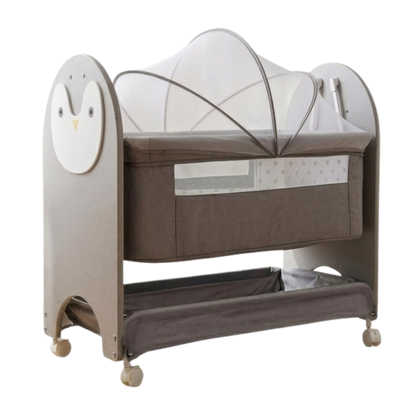 Lullabies, Woodsy, Snowy, Wooden Baby Cradle &amp; Manual Swing