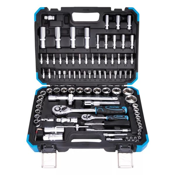 Fixtec 1/2" 1/4" 94 Piece Industrial Socket Tool Set