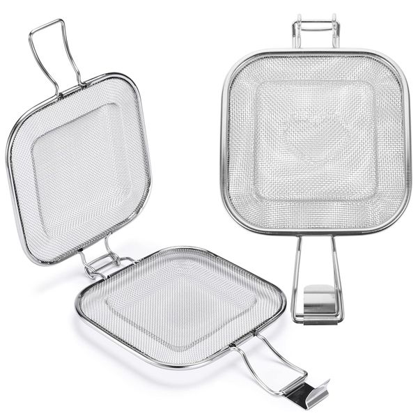 2 Pack Sandwich Grill Broodjie Basket Stainless Steel Braai Broodjie Basket