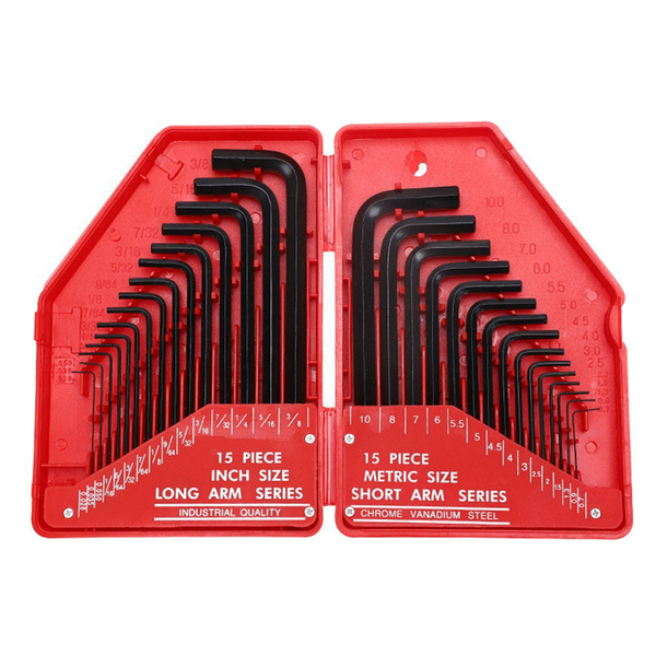 30Pcs Hexagonal Wrench Tool Set Sae &amp; Metric Hex Wrenches
