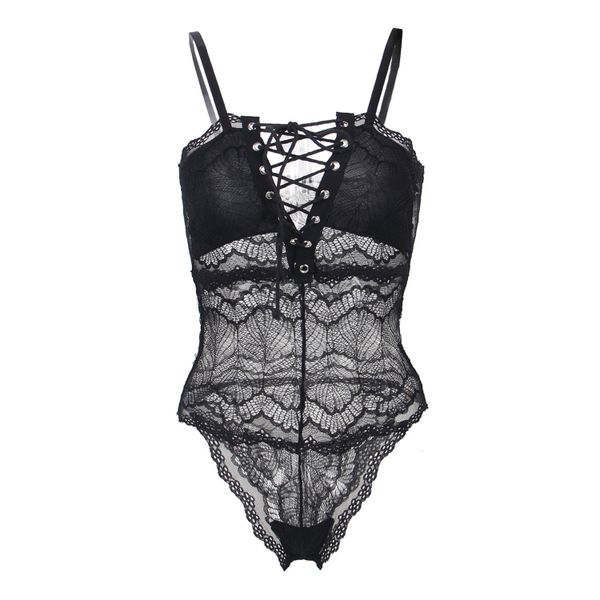 Rio Strings Lace Bodysuit Lingerie
