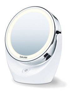 Beurer Cosmetic Mirror / Makeup Mirror with LED Lights, Magnification BS 49