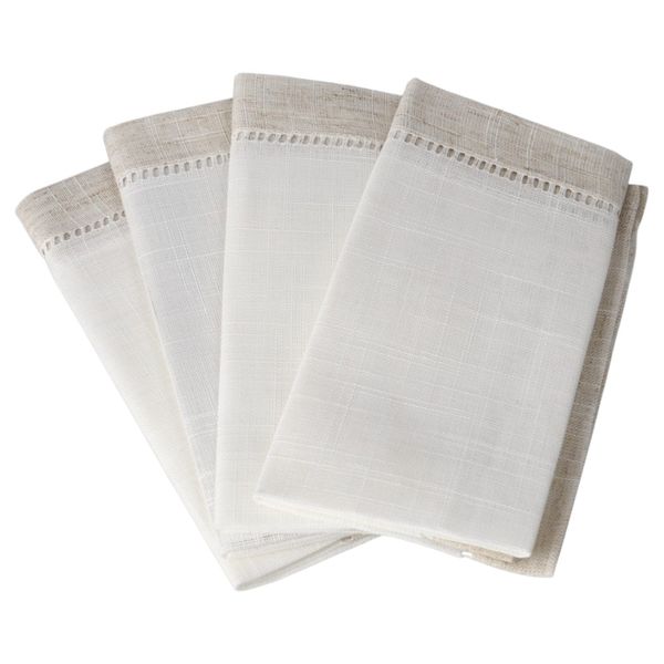 Danny Home Napkins Set 4 Piece 45cm - Cream and White