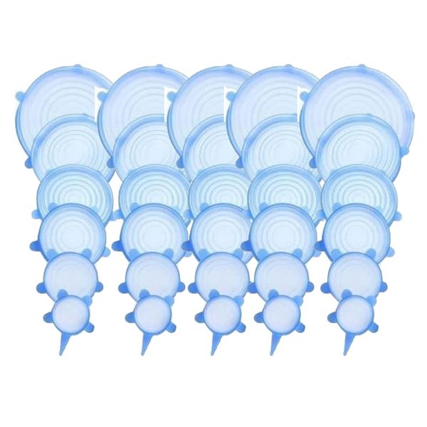 6 Pack Reusable Flexible Silicone Stretch Lids, 5 Sets