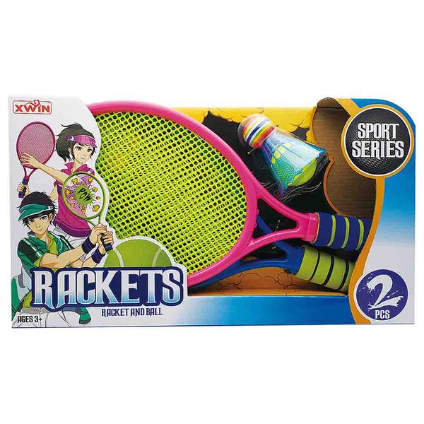 Sports Rackets Kids Tennis Set with 1 Ball 1 Shuttlecock