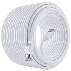 Cat6 Ethernet Cable 30m, 10Gbps High-Speed White Internet Cable