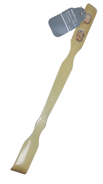 Bamboo Back Scratcher with Massaging Wheel