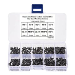 KR Computer/ Laptop Black Zinc Plated Screw Set: (500-Piece)
