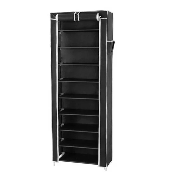 Multipurpose Portable Folding Shoe Rack 9 Tier-Black