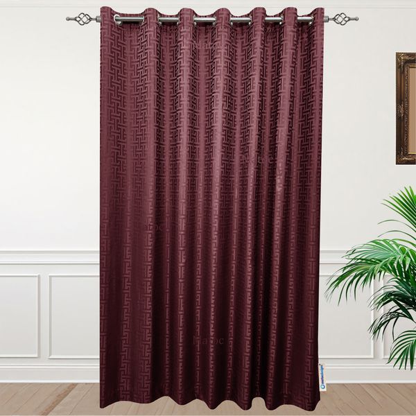 Matoc Designs Curtain - Labyrinth Burgundy - Lined - Eyelet