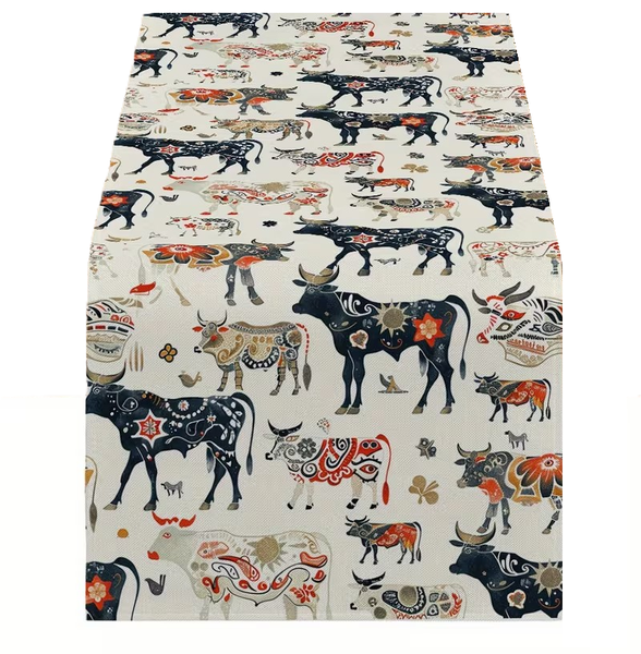 Table Runner - Cow Pattern Fabric