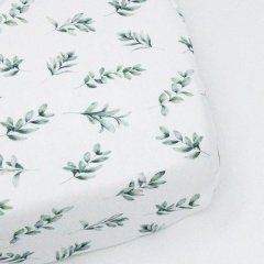 Moegs &amp; Me. - Sage Leaf Cot Fitted Sheet -66x132cm