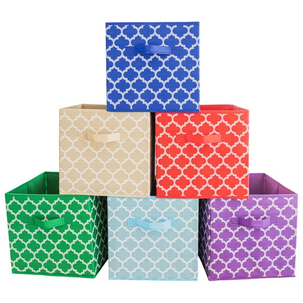 Creative Deco SET OF 6 Premium Storage Boxes - Collapsible - Multicoloured
