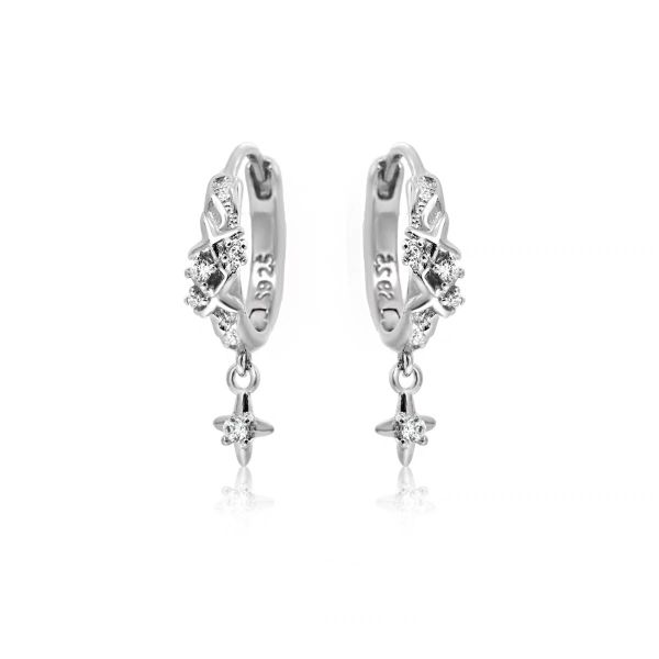 Cold Wind Zircon Star Ear Buckle for Men and Women