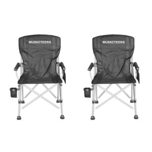 MUSKETEERS Folding Camping Chair Pack of 2 - Heavy Duty Outdoor Chair